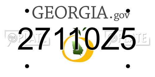 27110Z5 Georgia License Plate