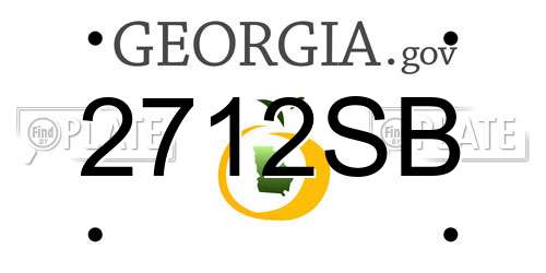 2712SB Georgia License Plate