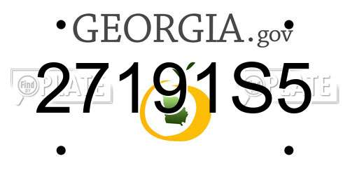 27191S5 Georgia License Plate