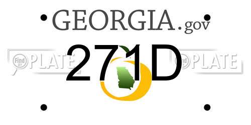271D Georgia License Plate