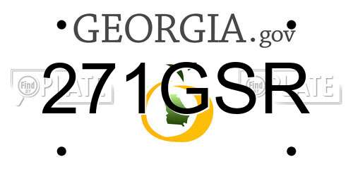271GSR Georgia License Plate