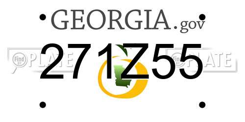 271Z55 Georgia License Plate