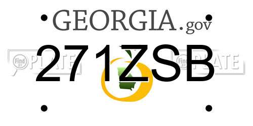 271ZSB Georgia License Plate