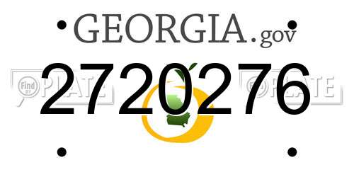 2720276 Georgia License Plate