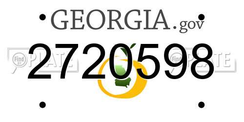 2720598 Georgia License Plate