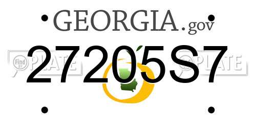 27205S7 Georgia License Plate