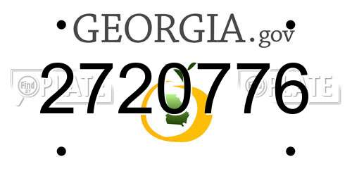 2720776 Georgia License Plate