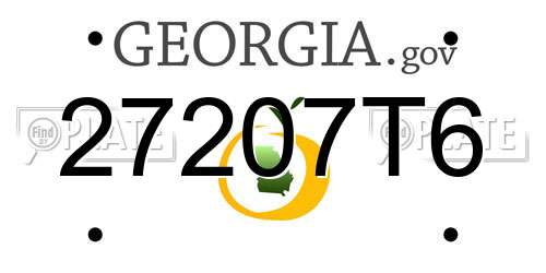 27207T6 Georgia License Plate