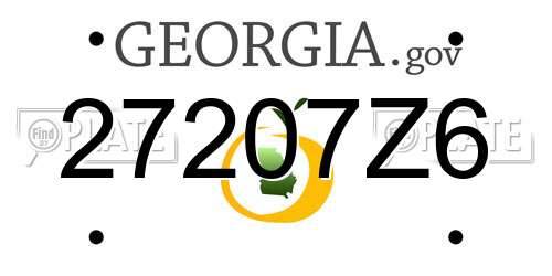27207Z6 Georgia License Plate