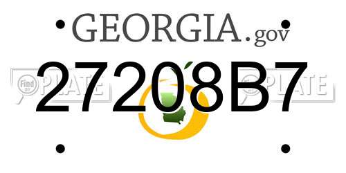 27208B7 Georgia License Plate