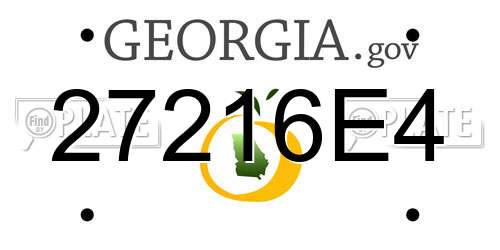 27216E4 Georgia License Plate