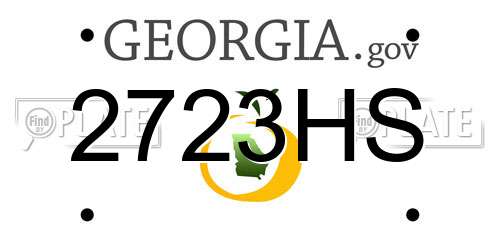2723HS Georgia License Plate