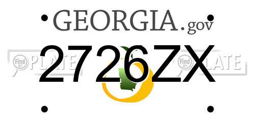 2726ZX Georgia License Plate