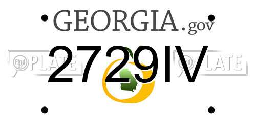 2729IV Georgia License Plate