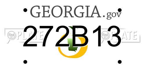 272B13 Georgia License Plate