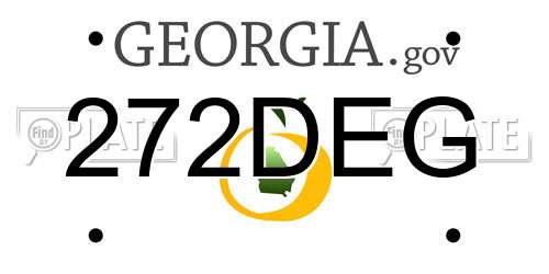 272DEG Georgia License Plate