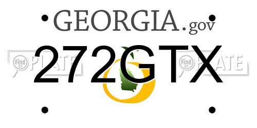 272GTX Georgia License Plate