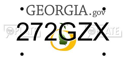 272GZX Georgia License Plate