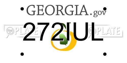 272IUL Georgia License Plate
