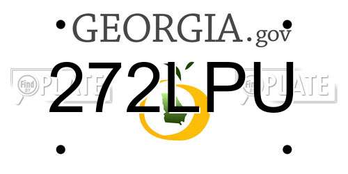 272LPU Georgia License Plate