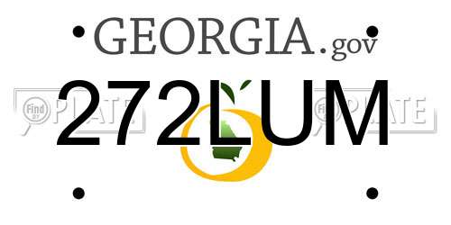 272LUM Georgia License Plate