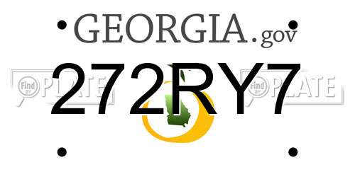 272RY7 Georgia License Plate