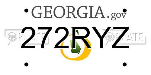 272RYZ Georgia License Plate