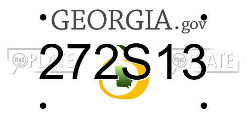 272S13 Georgia License Plate