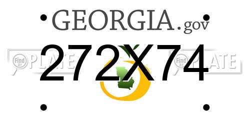 272X74 Georgia License Plate