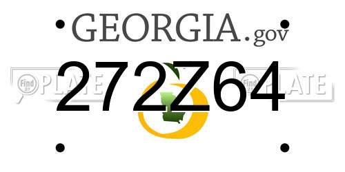 272Z64 Georgia License Plate