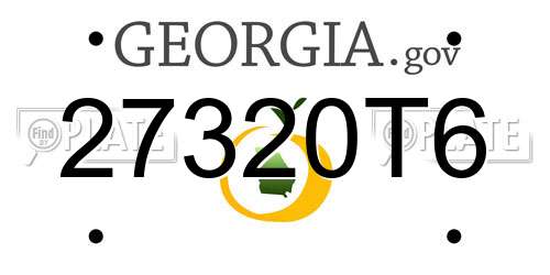 27320T6 Georgia License Plate