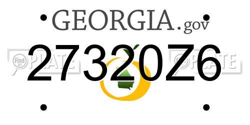 27320Z6 Georgia License Plate