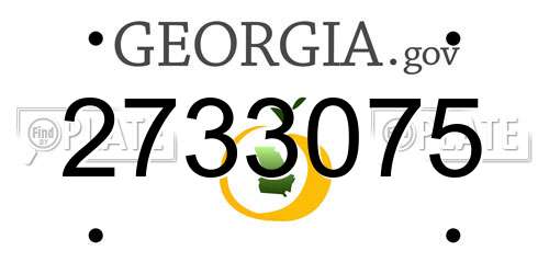 2733075 Georgia License Plate
