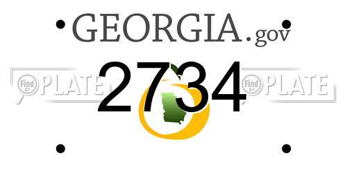 2734 Georgia License Plate