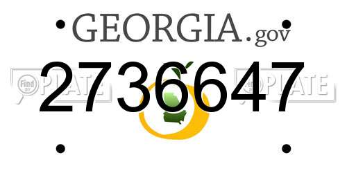 2736647 Georgia License Plate