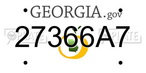 27366A7 Georgia License Plate