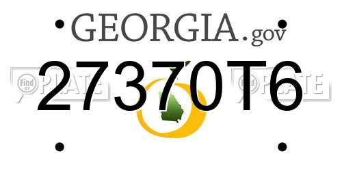27370T6 Georgia License Plate