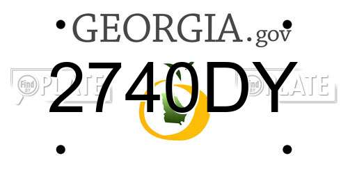 2740DY Georgia License Plate