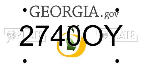 2740OY Georgia License Plate