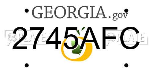 2745AFC Georgia License Plate