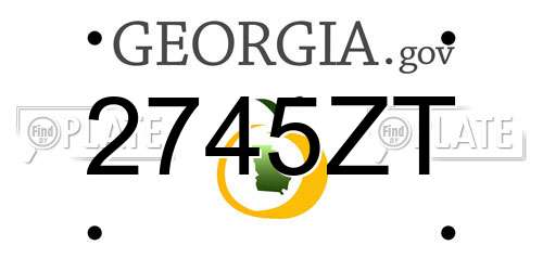 2745ZT Georgia License Plate