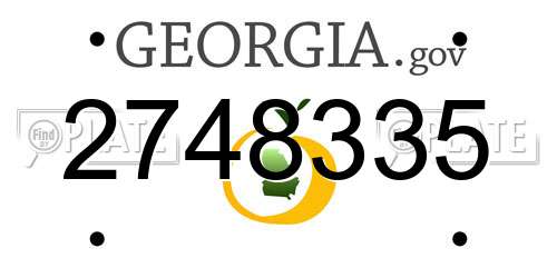 2748335 Georgia License Plate