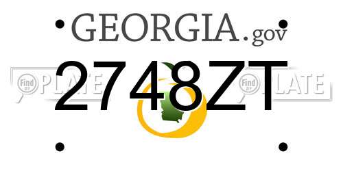 2748ZT Georgia License Plate