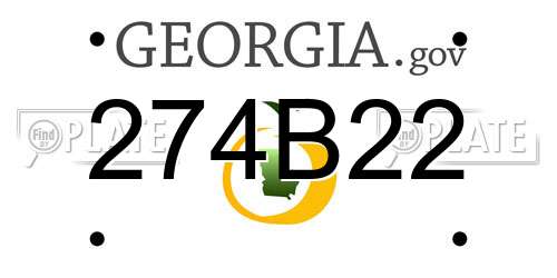 274B22 Georgia License Plate