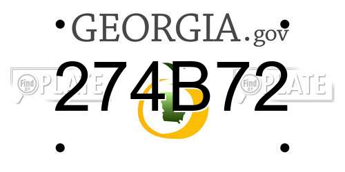 274B72 Georgia License Plate