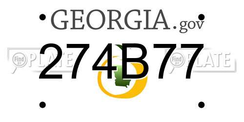274B77 Georgia License Plate