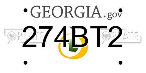 274BT2 Georgia License Plate