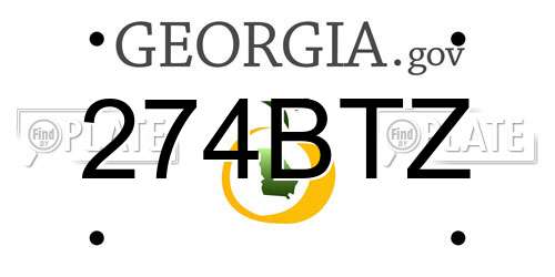 274BTZ Georgia License Plate