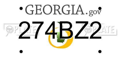 274BZ2 Georgia License Plate