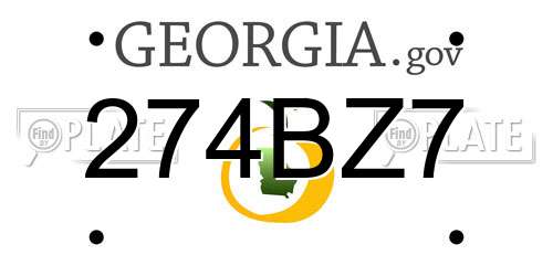 274BZ7 Georgia License Plate